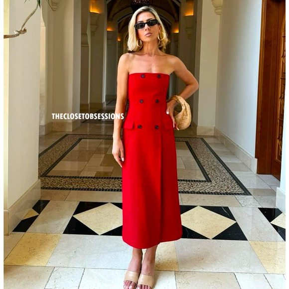 ZARA BLOGGER FAVE!!! Midi Dress with Front Slit NWT - Picture 6 of 16